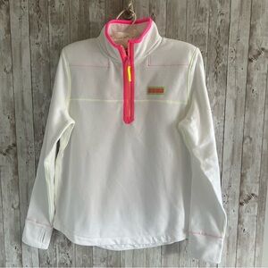 Vineyard Vines White with Neon Piping Shep Shirt Small